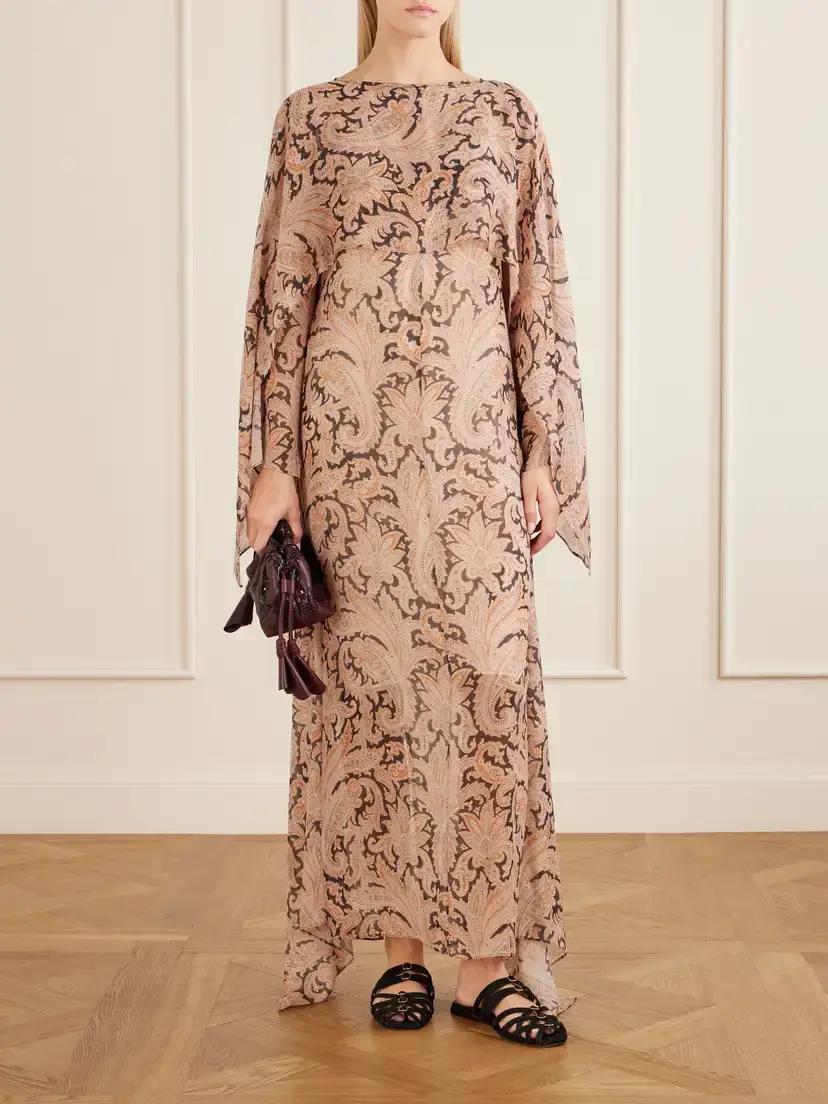 Zimmermann Valiant Cape-effect Printed Chiffon Maxi Dress | Thumbnail 2 Zimmermann Valiant Cape-effect Printed Chiffon Maxi Dress | Thumbnail 2