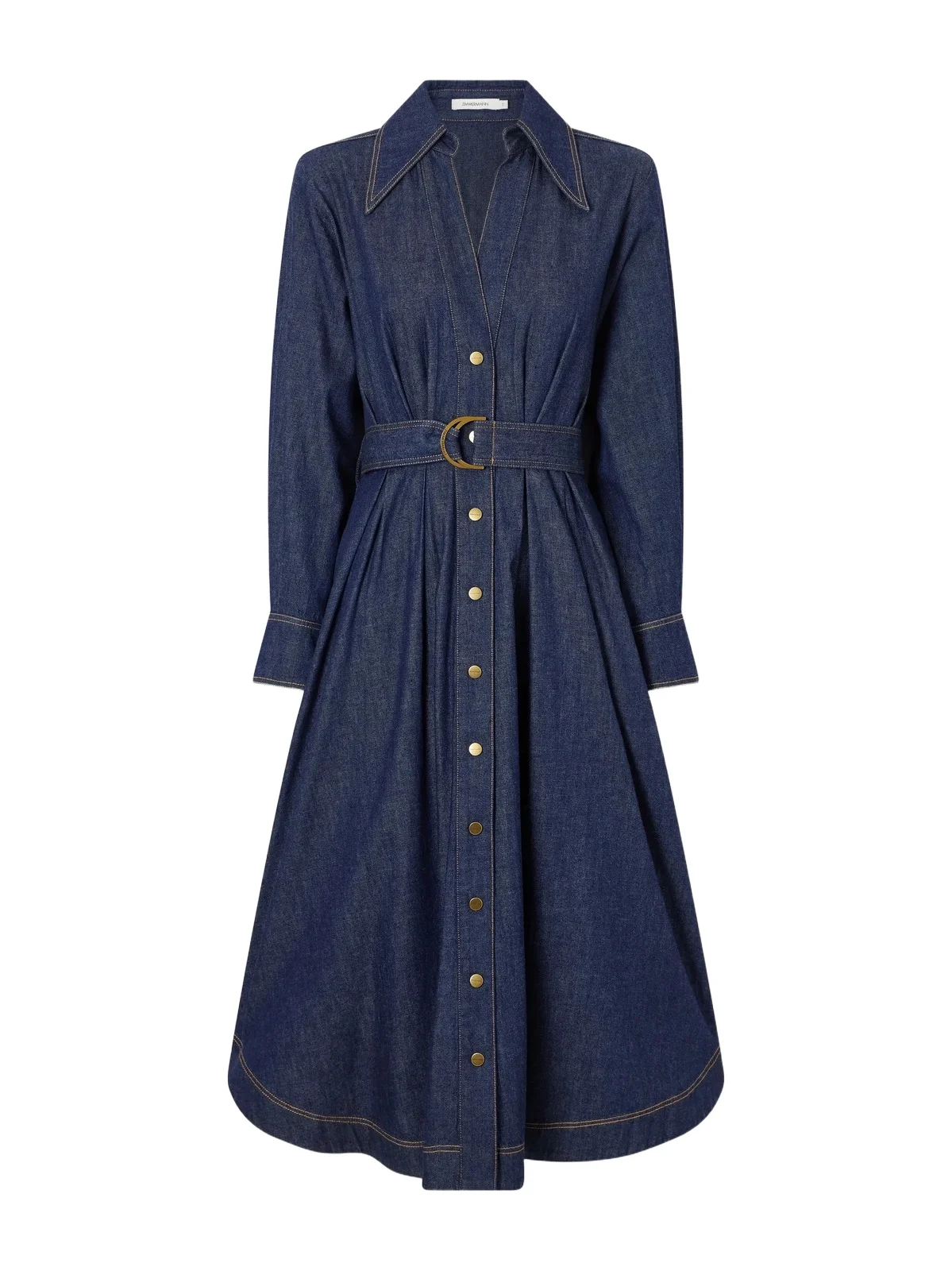 Belted Denim Midi Dress Belted Denim Midi Dress