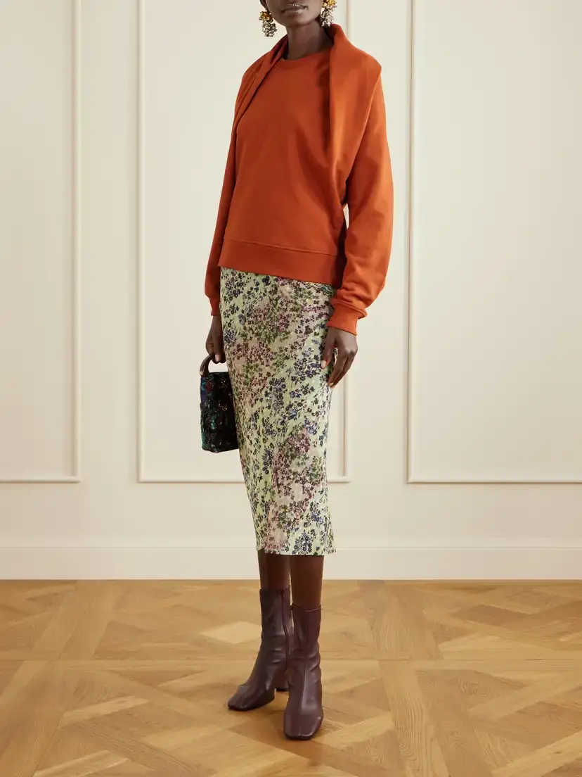 Dries Van Noten Floral-print Jacquard Georgette Midi Skirt | Thumbnail 2 Dries Van Noten Floral-print Jacquard Georgette Midi Skirt | Thumbnail 2