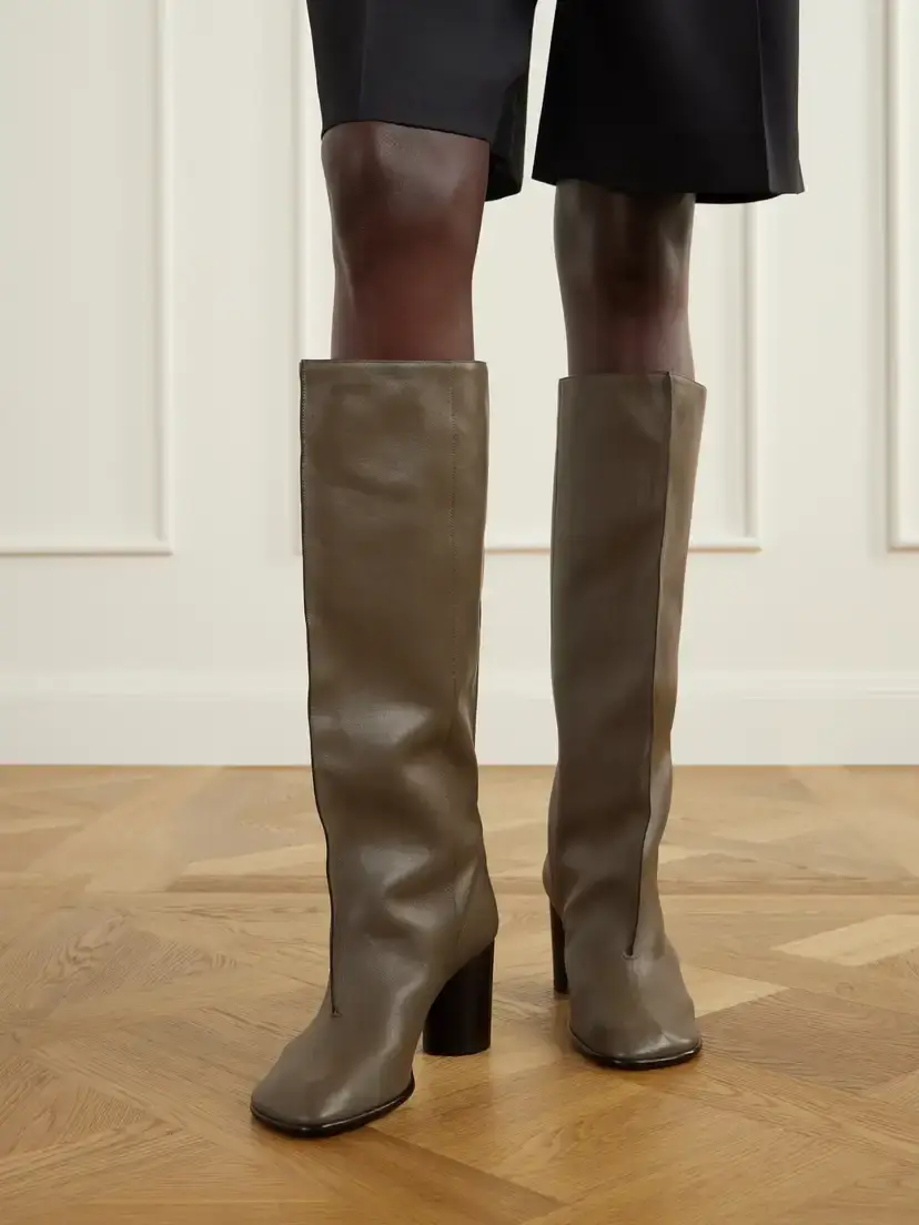 Lemaire Crease Leather Knee Boots | Thumbnail 2 Lemaire Crease Leather Knee Boots | Thumbnail 2