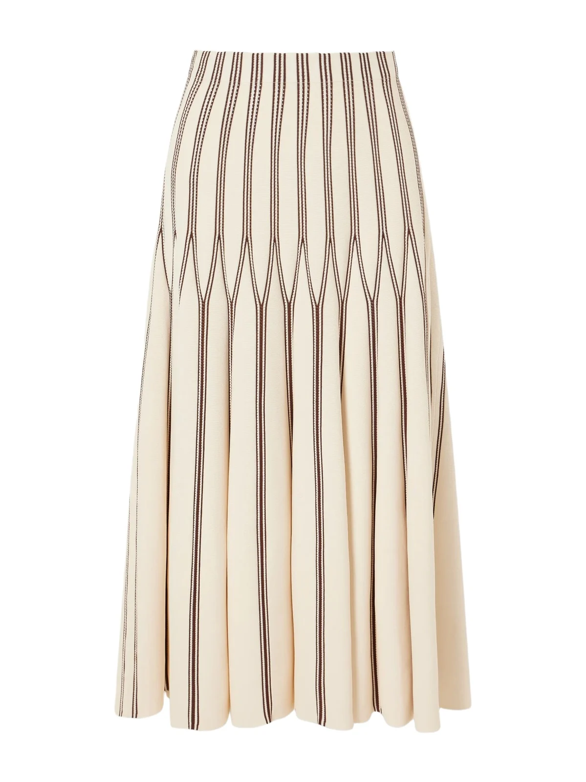 Valiant Striped Knitted Midi Skirt