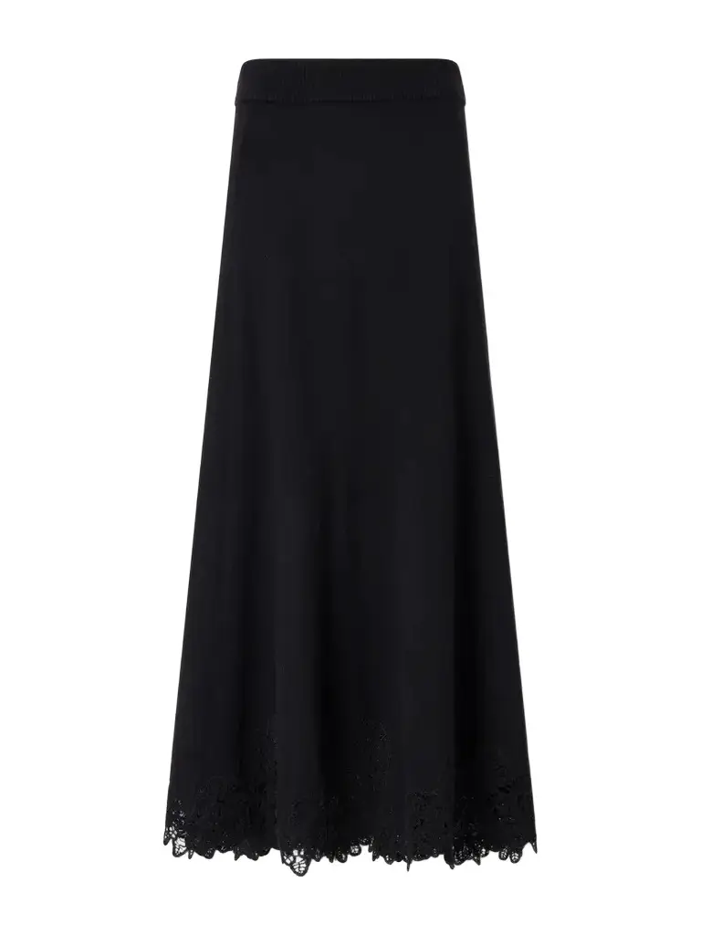 Zimmermann Valiant Lace-trimmed Wool Midi Skirt | Image 1 Zimmermann Valiant Lace-trimmed Wool Midi Skirt | Image 1