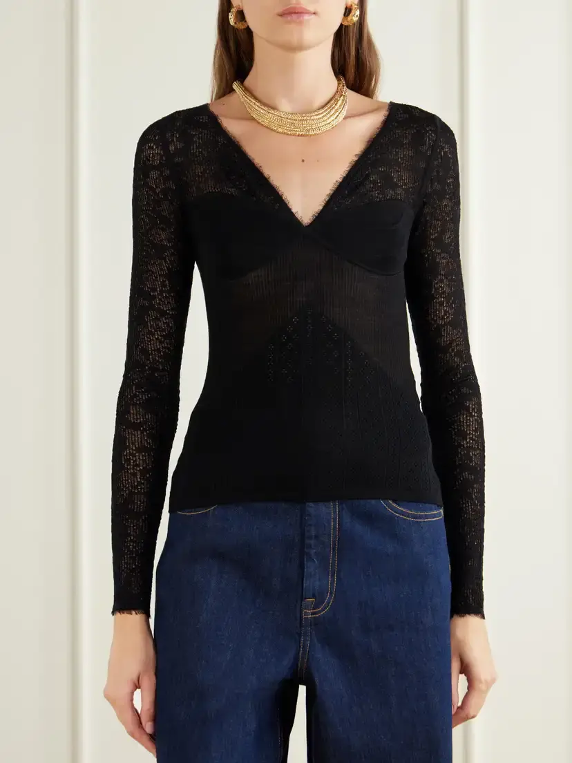 Zimmermann Pointelle Merino Wool-blend Lace Top | Thumbnail 3 Zimmermann Pointelle Merino Wool-blend Lace Top | Thumbnail 3