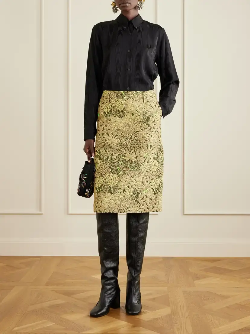 Dries Van Noten Floral Cloqué Midi Skirt | Thumbnail 2