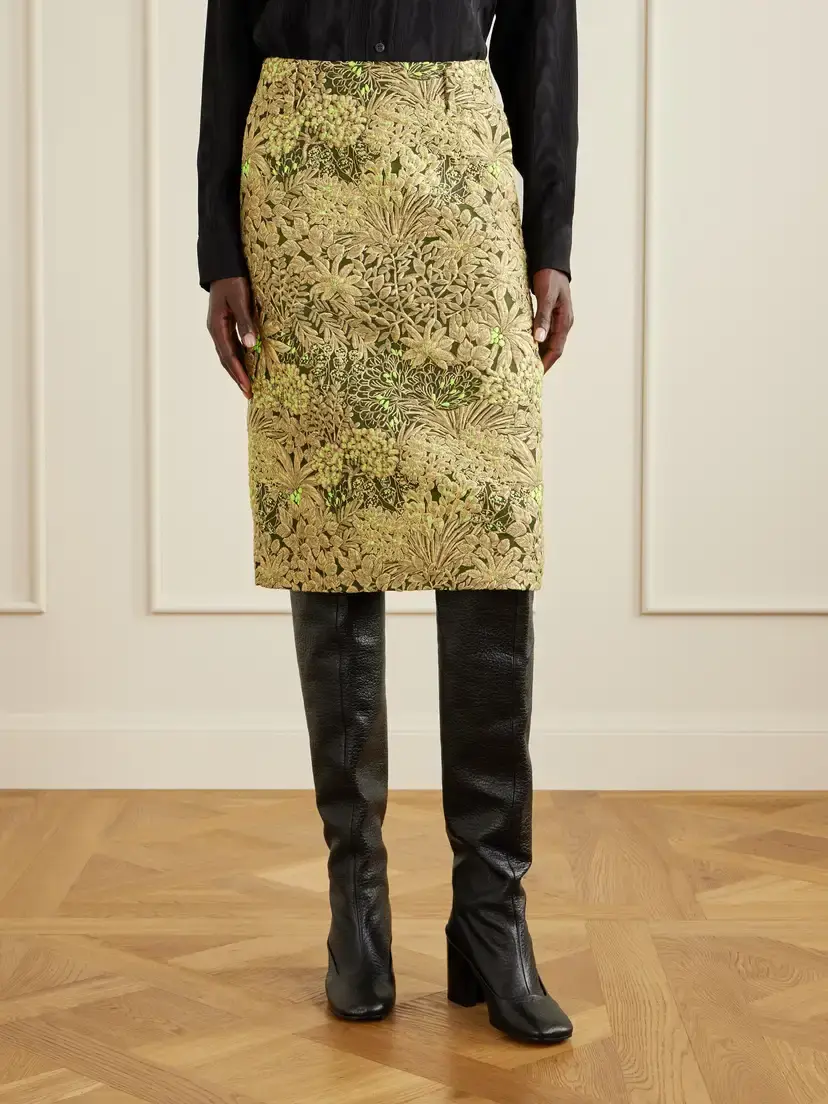Dries Van Noten Floral Cloqué Midi Skirt | Thumbnail 3