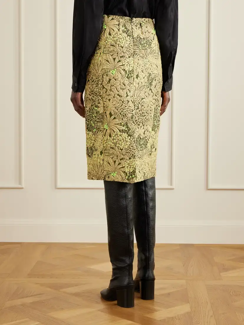 Dries Van Noten Floral Cloqué Midi Skirt | Thumbnail 4