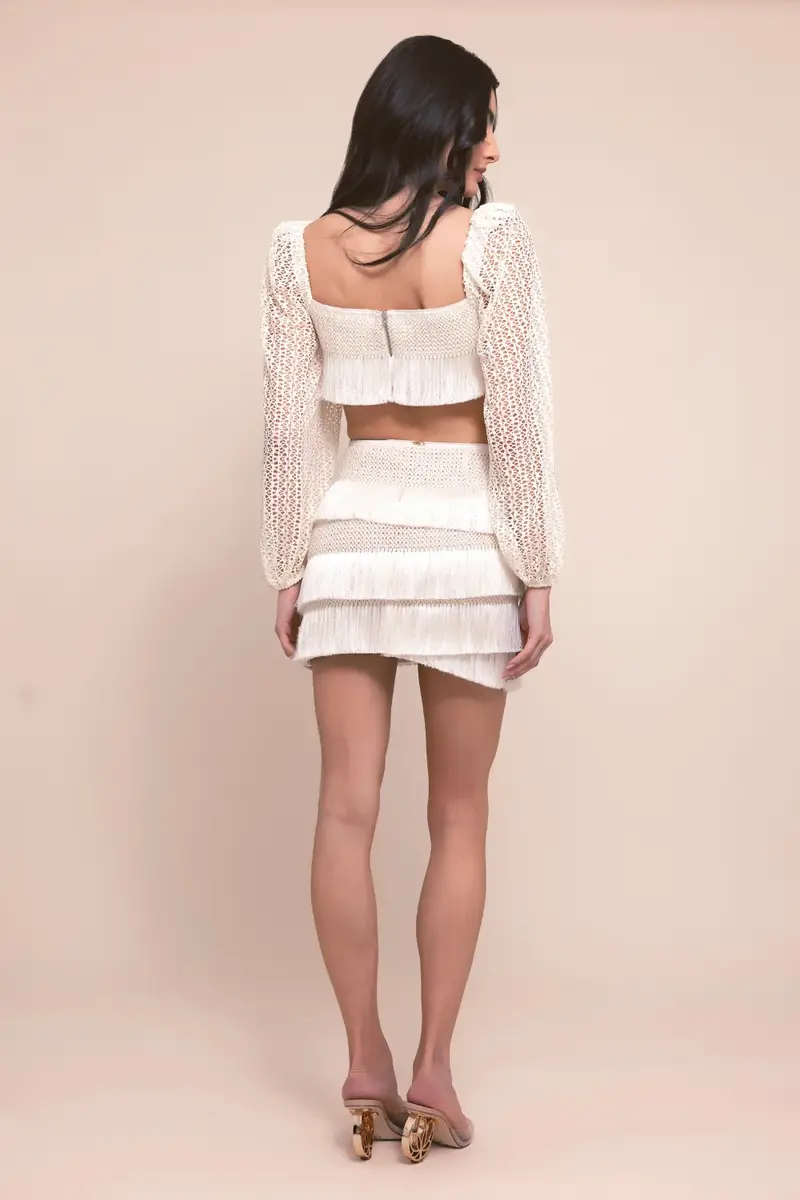PatBo AYLA FRINGE LONG SLEEVE TOP | Thumbnail 2