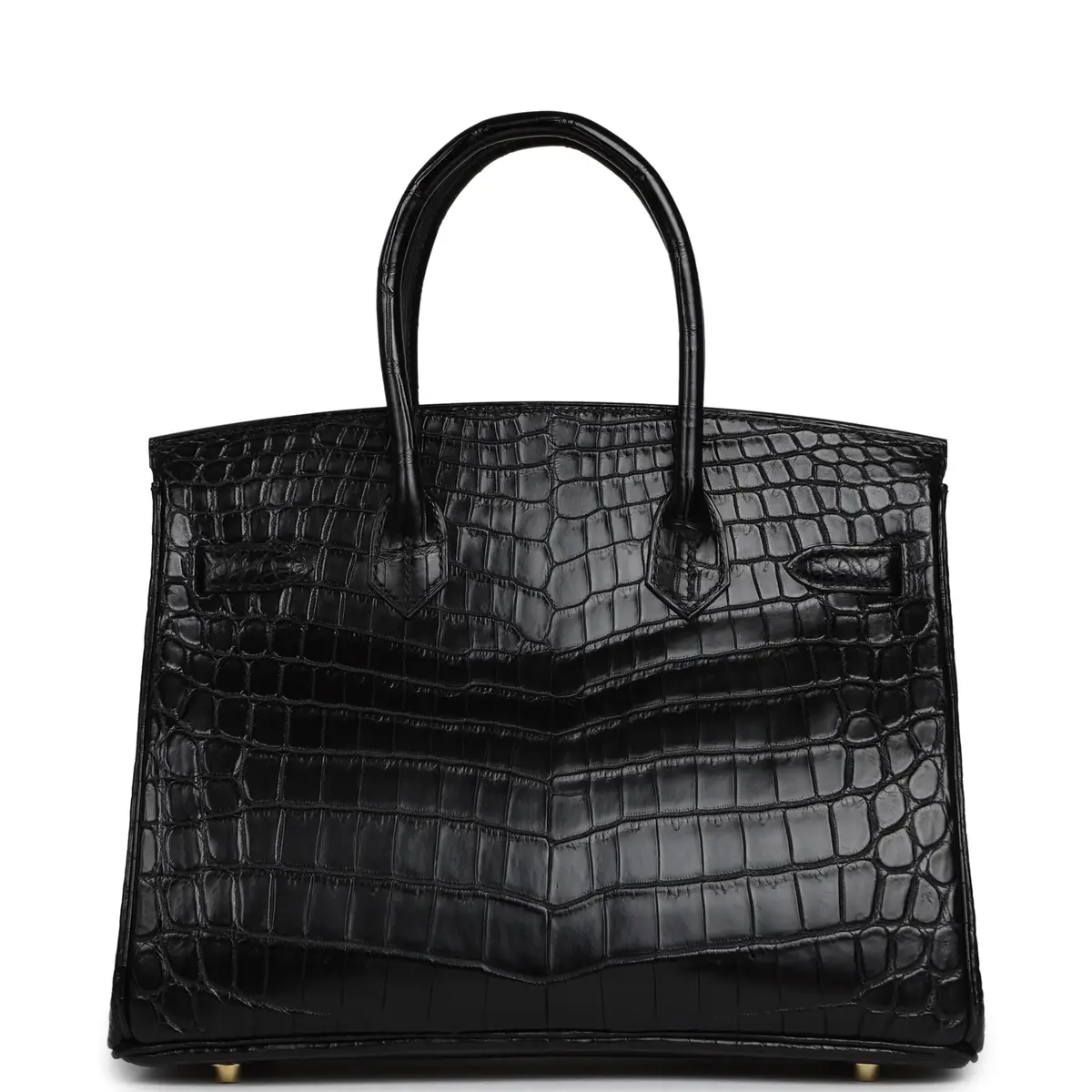 HERMÈS Pre-owned Hermes Birkin 30 Black Matte Niloticus Crocodile Gold Hardware | Thumbnail 4
