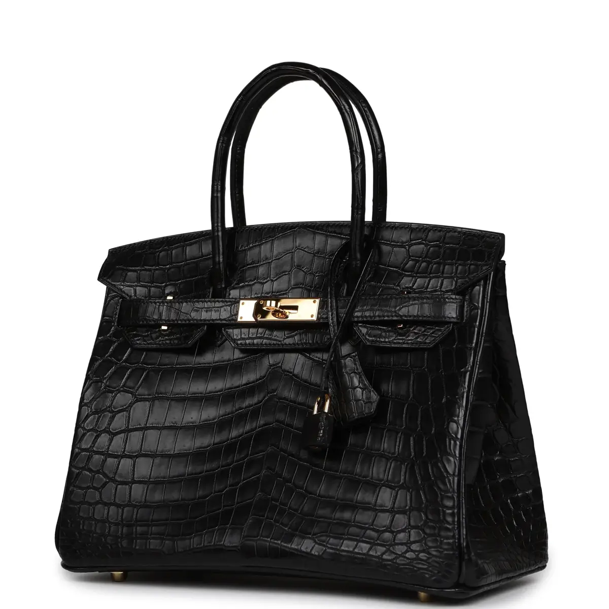 HERMÈS Pre-owned Hermes Birkin 30 Black Matte Niloticus Crocodile Gold Hardware | Thumbnail 5