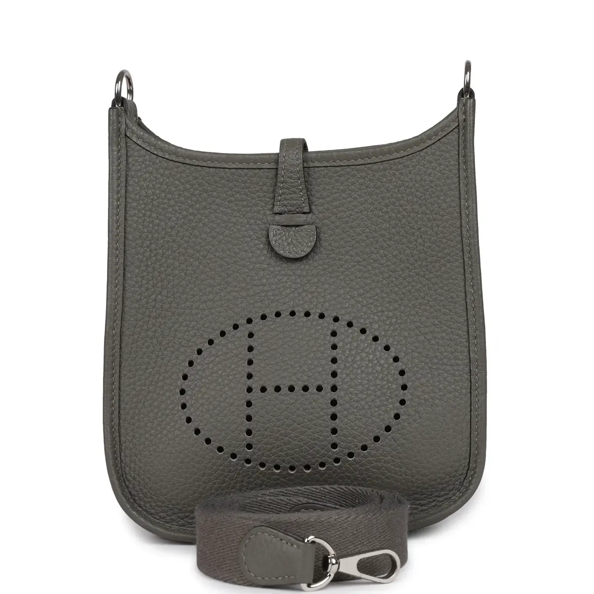 HERMÈS Pre-owned Hermes Evelyne TPM Gris Meyer Clemence Palladium Hardware | Image 1 HERMÈS Pre-owned Hermes Evelyne TPM Gris Meyer Clemence Palladium Hardware | Image 1