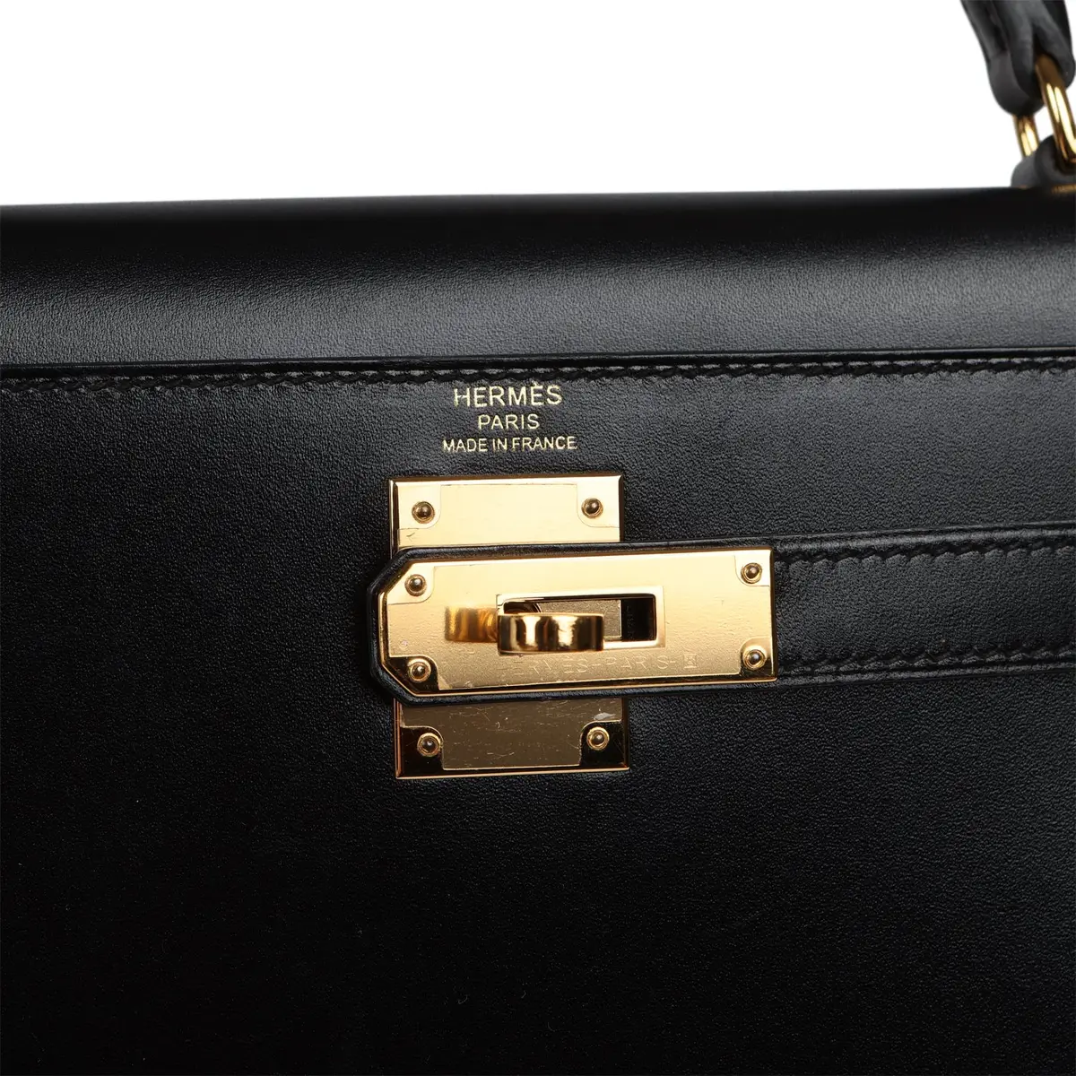 HERMÈS Pre-owned Hermes Kelly Sellier 28 Black Box Gold Hardware | Thumbnail 7 HERMÈS Pre-owned Hermes Kelly Sellier 28 Black Box Gold Hardware | Thumbnail 7