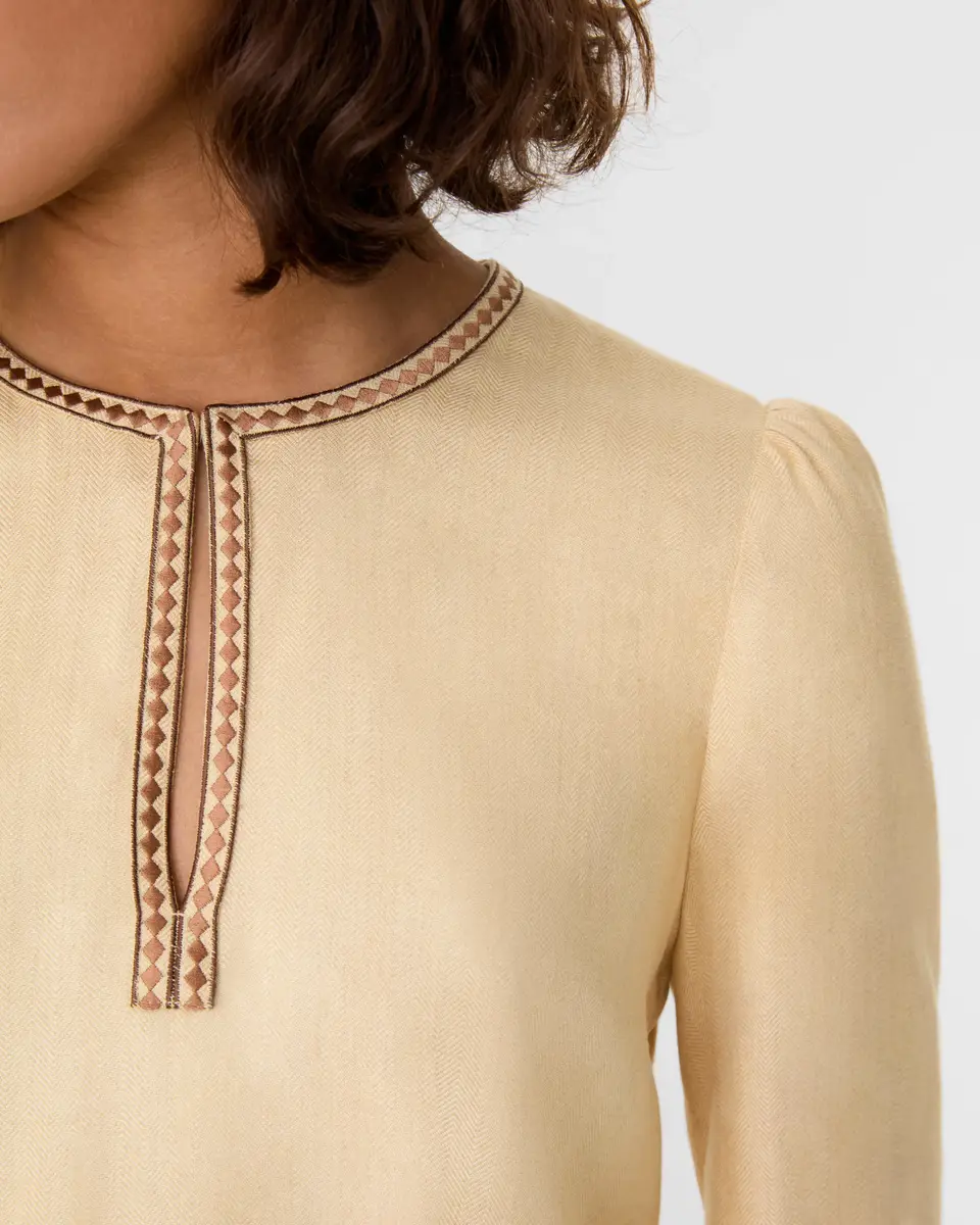 Emporio Sirenuse Vera Blouse with Backgammon Embroidery | Thumbnail 4 Emporio Sirenuse Vera Blouse with Backgammon Embroidery | Thumbnail 4