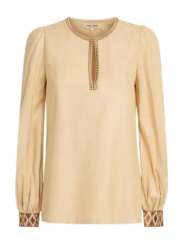 Vera Blouse with Backgammon Embroidery Vera Blouse with Backgammon Embroidery
