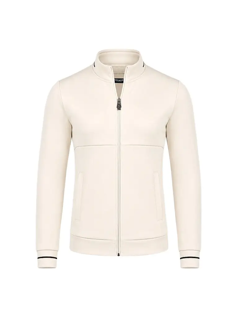 Maceoo Men's Marthyr Zip Sweater - White | Image 1 Maceoo Men's Marthyr Zip Sweater - White | Image 1