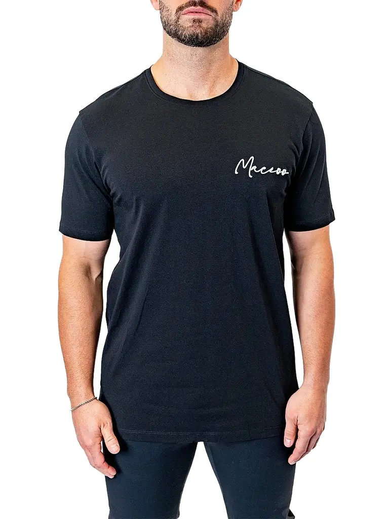 Maceoo Men's Signature T-Shirt - Black | Image 1 Maceoo Men's Signature T-Shirt - Black | Image 1