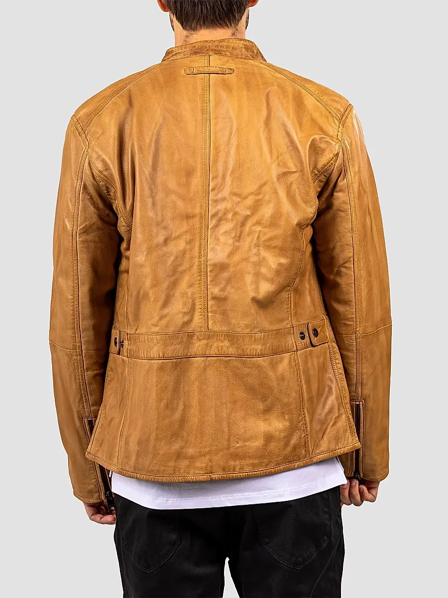 Maceoo Men's Washed Leather Jacket | Thumbnail 3 Maceoo Men's Washed Leather Jacket | Thumbnail 3