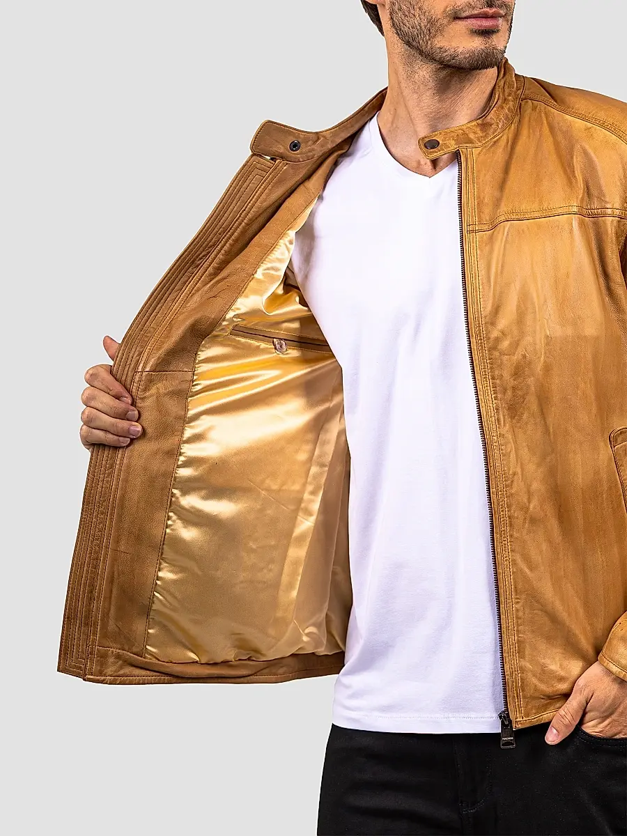 Maceoo Men's Washed Leather Jacket | Thumbnail 7 Maceoo Men's Washed Leather Jacket | Thumbnail 7