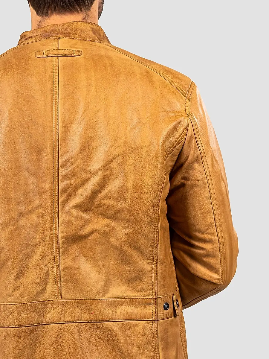Maceoo Men's Washed Leather Jacket | Thumbnail 8 Maceoo Men's Washed Leather Jacket | Thumbnail 8