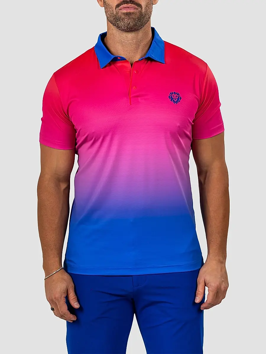 Maceoo Men's Knit Ascension Sunset Polo Shirt | Thumbnail 2