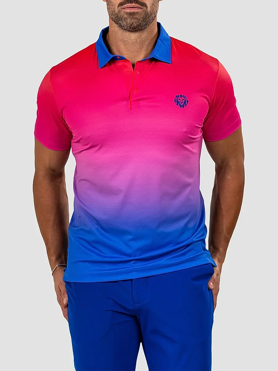 Maceoo Men's Knit Ascension Sunset Polo Shirt | Thumbnail 3