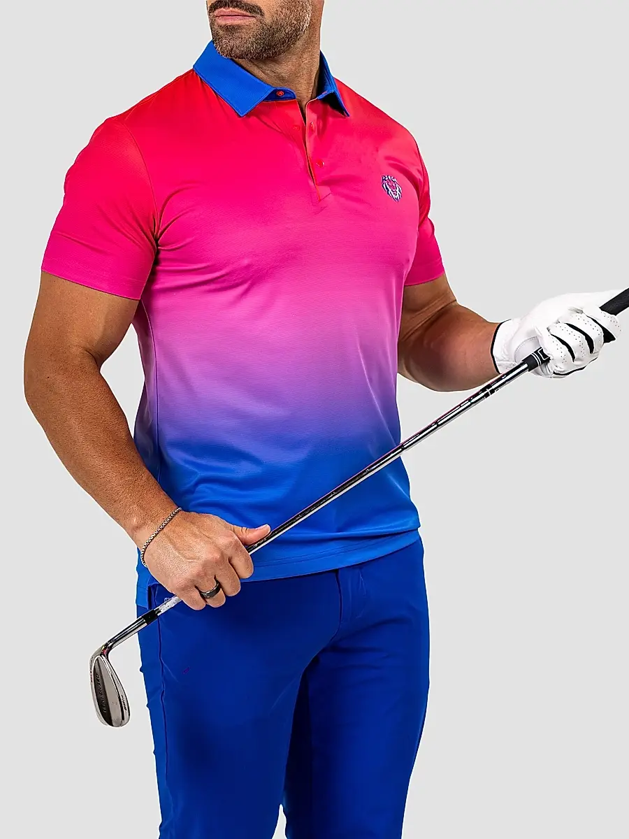 Maceoo Men's Knit Ascension Sunset Polo Shirt | Thumbnail 5