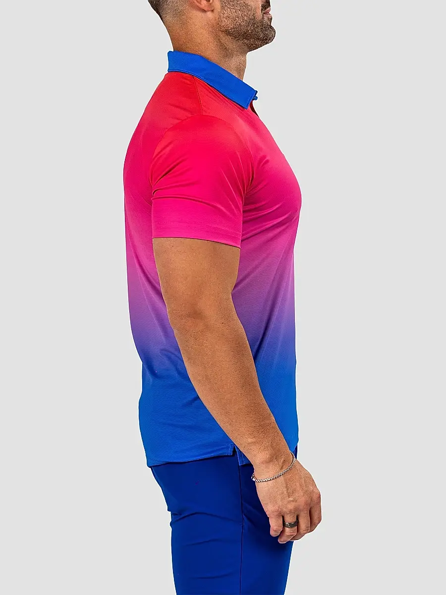 Maceoo Men's Knit Ascension Sunset Polo Shirt | Thumbnail 6