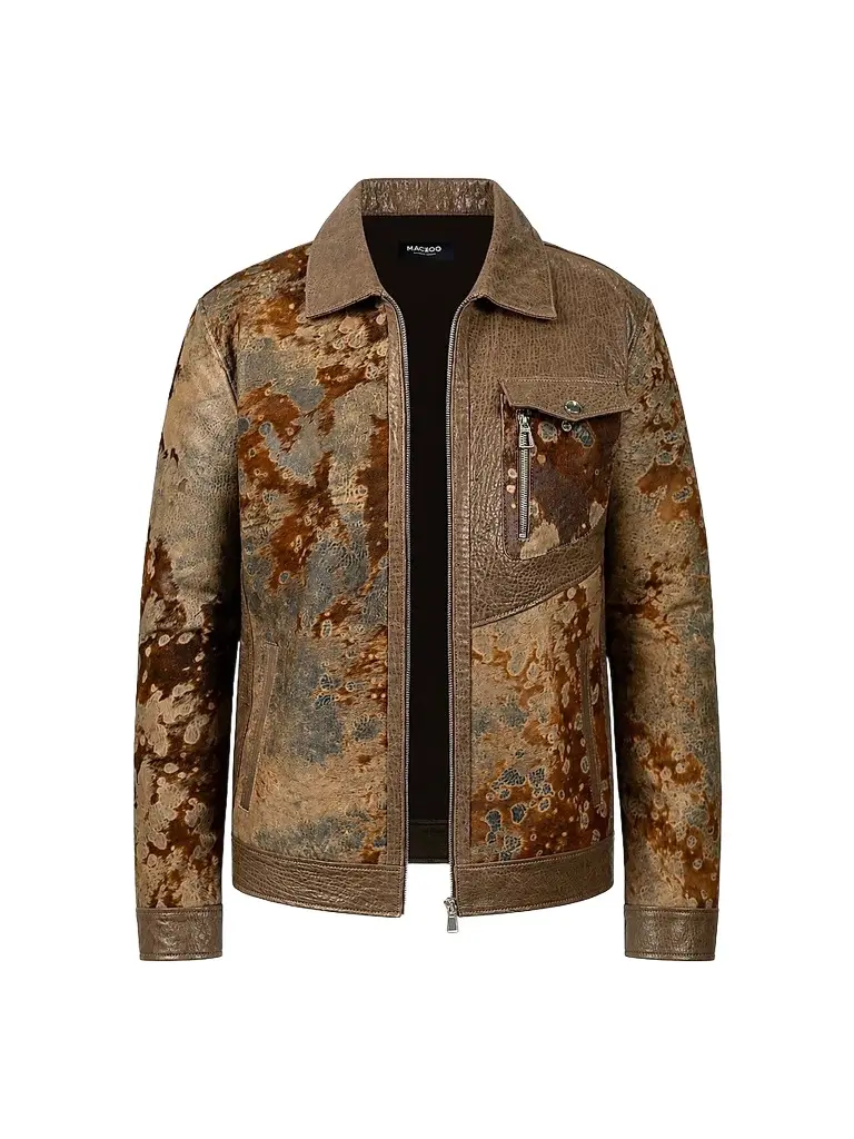 Maceoo Men's Marthyr Cowhide Jacket - Brown | Image 1 Maceoo Men's Marthyr Cowhide Jacket - Brown | Image 1