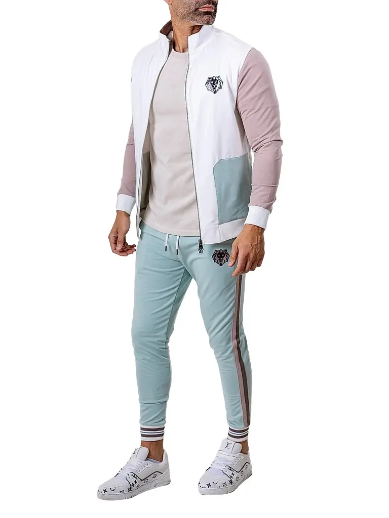 Maceoo Men's Refined Zipper Sweatshirt - White - Size XXXXL | Image 1 Maceoo Men's Refined Zipper Sweatshirt - White - Size XXXXL | Image 1