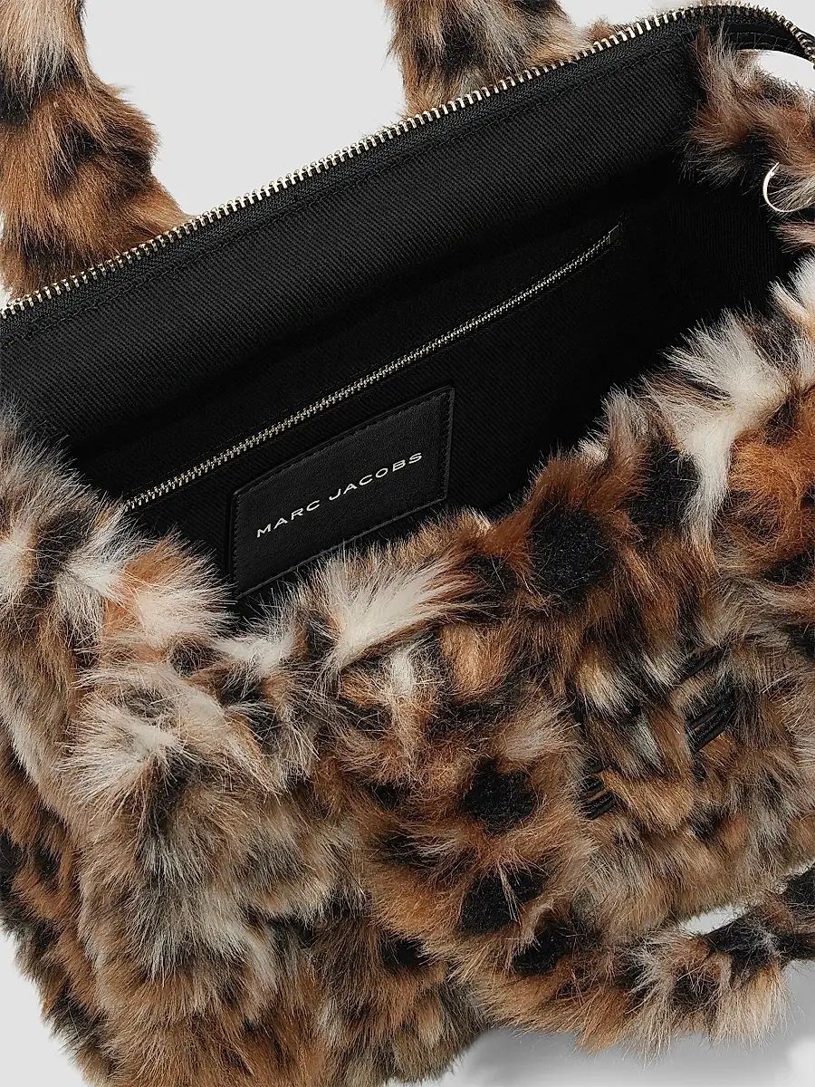 Marc Jacobs Women's The Small Tote Leopard Faux Fur Bag | Thumbnail 4