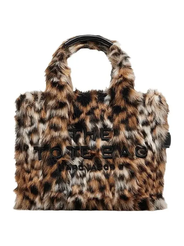 Marc Jacobs Women's The Small Tote Leopard Faux Fur Bag