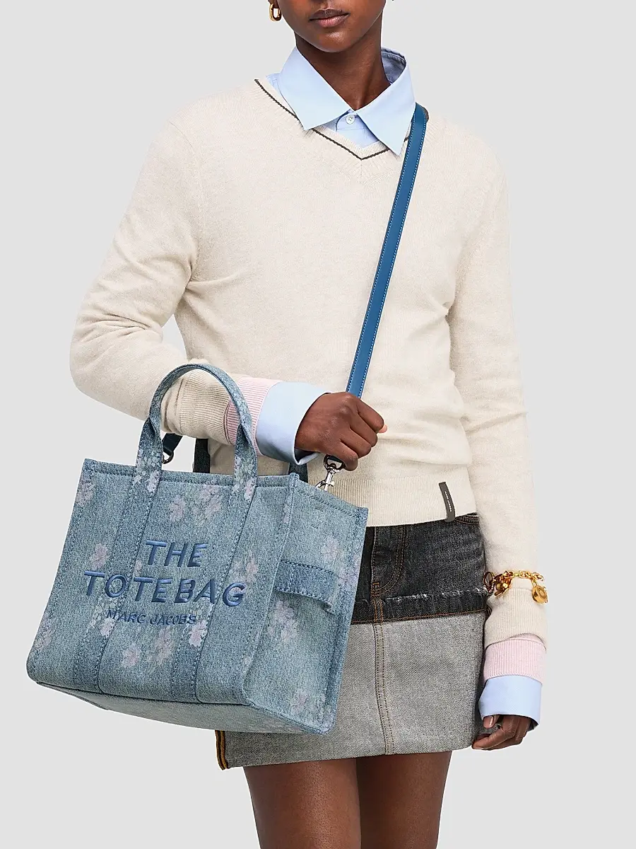 Marc Jacobs Women's The Medium Antique Floral Denim Tote Bag | Thumbnail 2 Marc Jacobs Women's The Medium Antique Floral Denim Tote Bag | Thumbnail 2