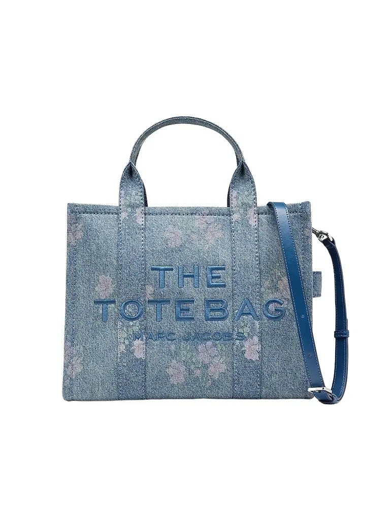 Marc Jacobs Women's The Antique Floral Denim Tote Bag - Indigo | Image 1 Marc Jacobs Women's The Antique Floral Denim Tote Bag - Indigo | Image 1