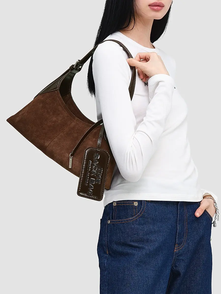 Marc Jacobs Women's Small Belted Sack Suede Shoulder Bag | Thumbnail 2 Marc Jacobs Women's Small Belted Sack Suede Shoulder Bag | Thumbnail 2