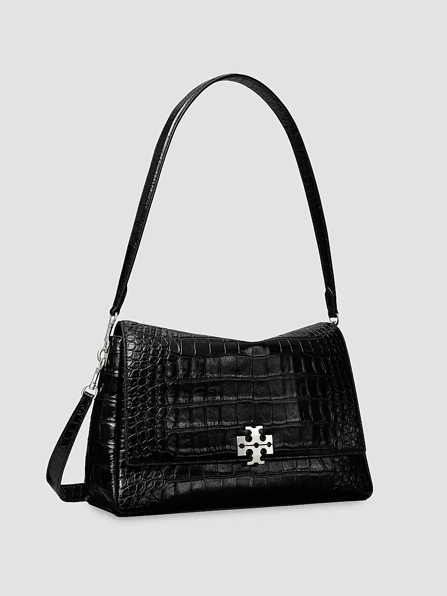 Tory Burch Women's Charlie Croc-Embossed Leather Shoulder Bag | Thumbnail 6 Tory Burch Women's Charlie Croc-Embossed Leather Shoulder Bag | Thumbnail 6