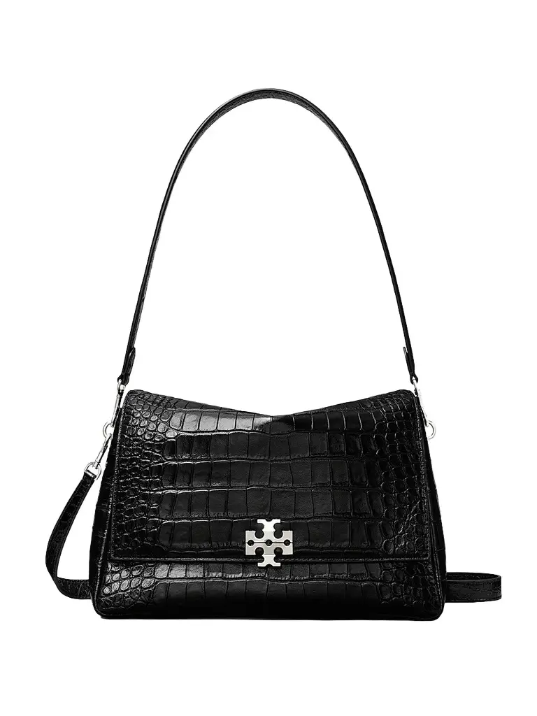 Tory Burch Women's Charlie Croc-Embossed Leather Shoulder Bag