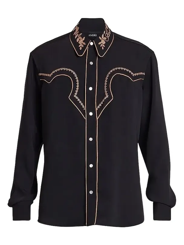 Men's Western Embroidered Shirt