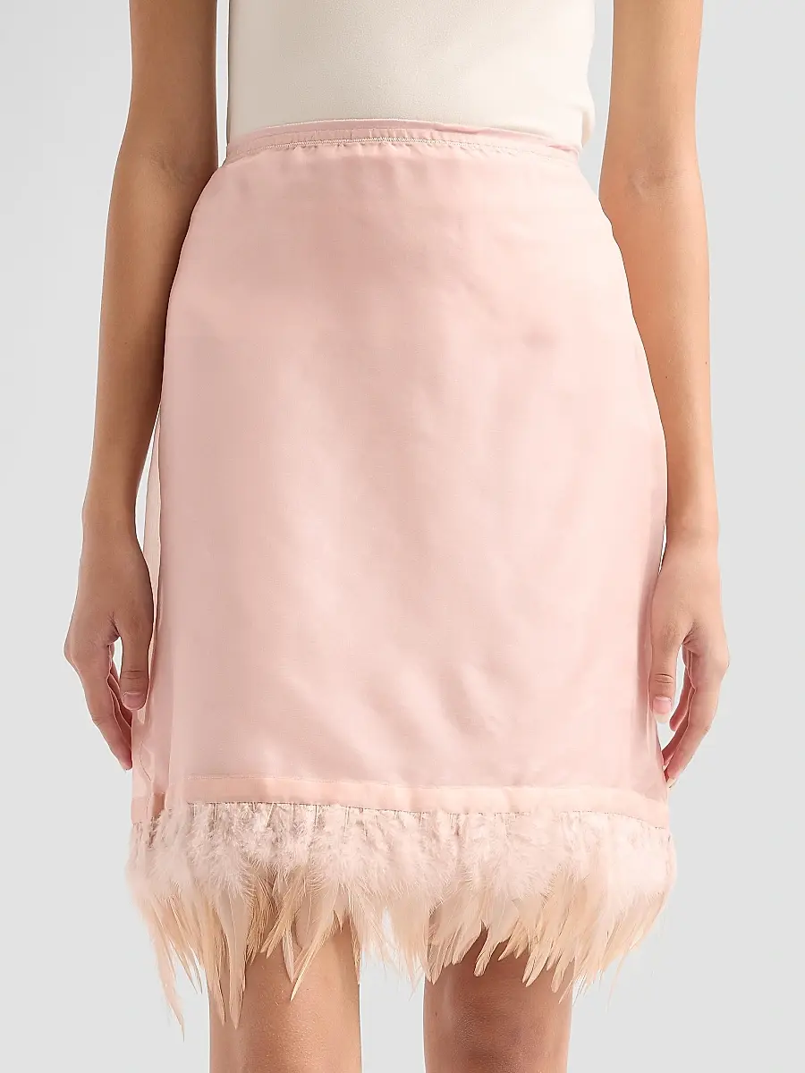 Staud Women's Lark Silk Feather-Hem Skirt | Thumbnail 5 Staud Women's Lark Silk Feather-Hem Skirt | Thumbnail 5