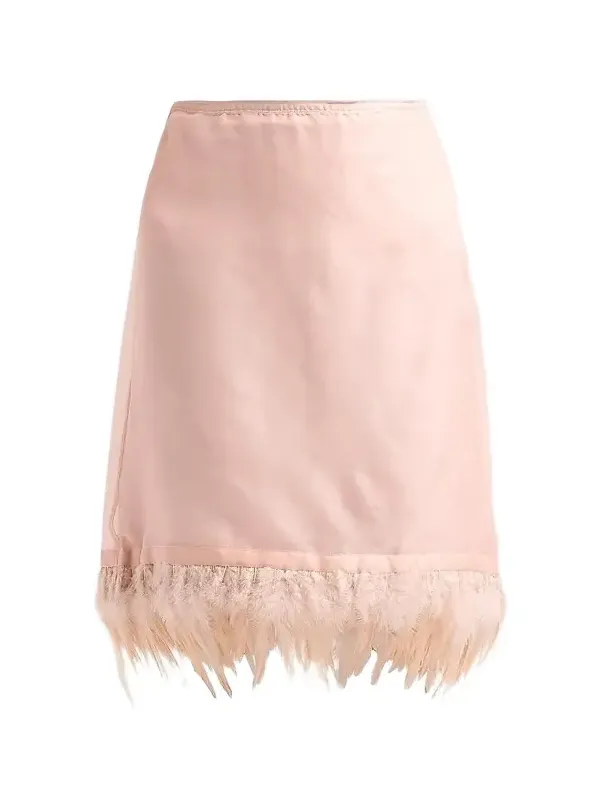 Staud Women's Lark Silk Feather-Hem Skirt