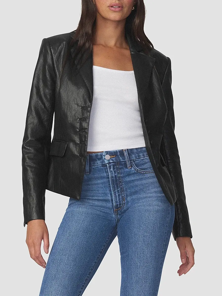 Joe's Jeans Women's The Fitted Faux Leather Blazer | Thumbnail 4 Joe's Jeans Women's The Fitted Faux Leather Blazer | Thumbnail 4