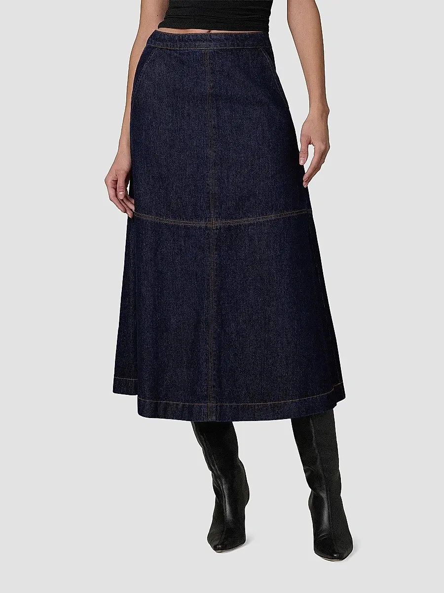 Joe's Jeans Women's The Tavi Denim Midi Skirt | Thumbnail 4