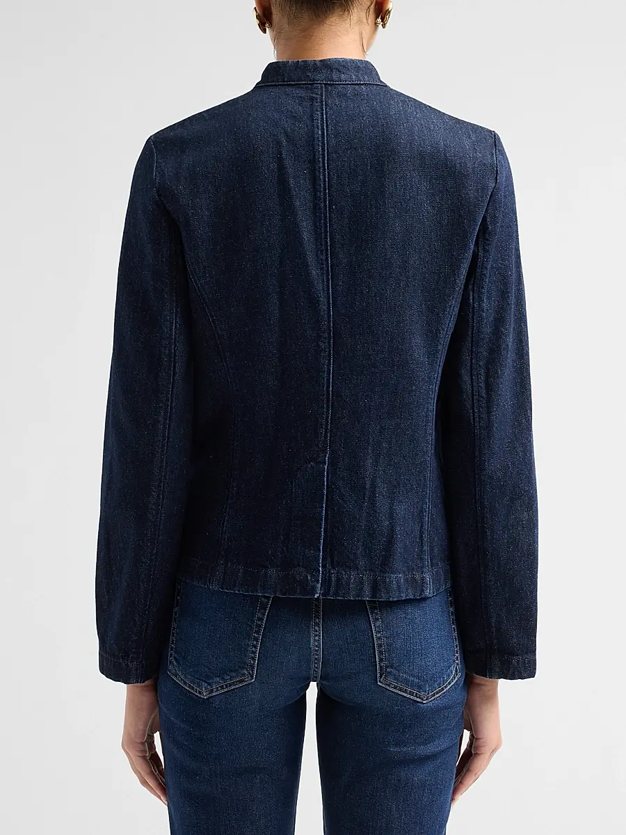 rag & bone Women's Mercer Denim Stand-Collar Blazer | Thumbnail 3 rag & bone Women's Mercer Denim Stand-Collar Blazer | Thumbnail 3