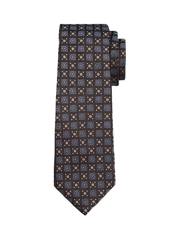 Men's Geometric Medallion Silk Tie Men's Geometric Medallion Silk Tie