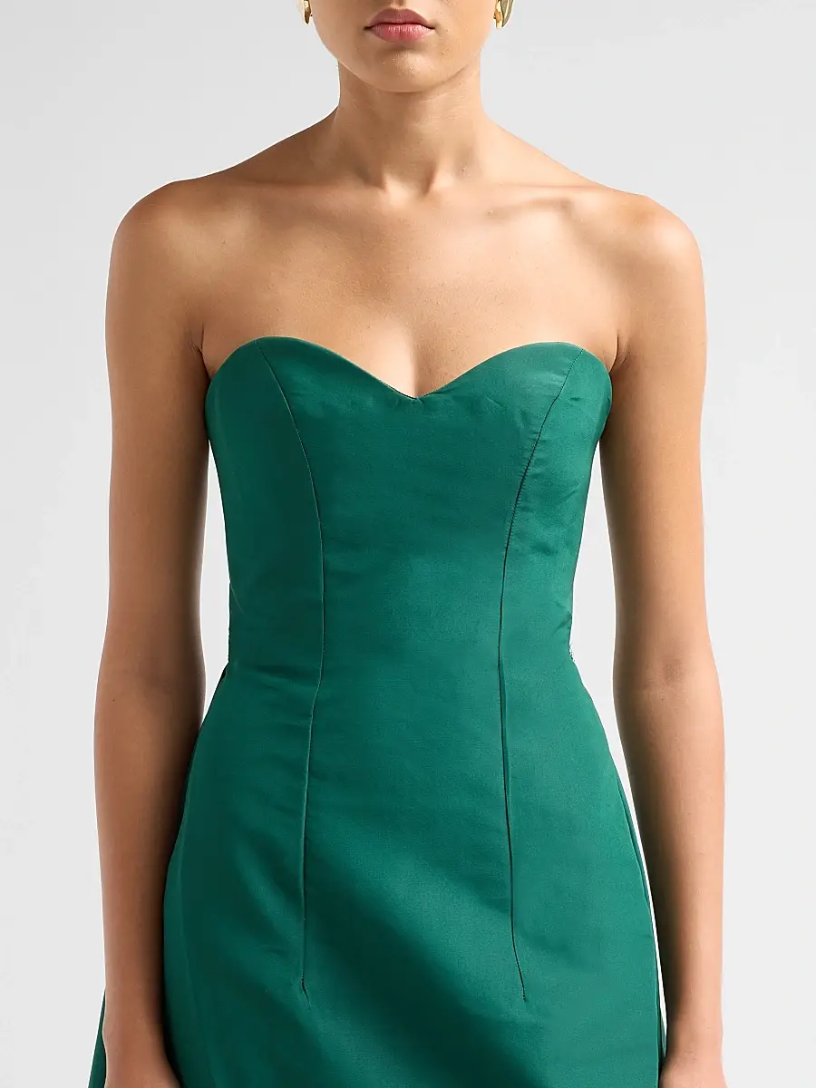 MONIQUE LHUILLIER Women's Strapless Silk Faille Trained Gown | Thumbnail 5 MONIQUE LHUILLIER Women's Strapless Silk Faille Trained Gown | Thumbnail 5