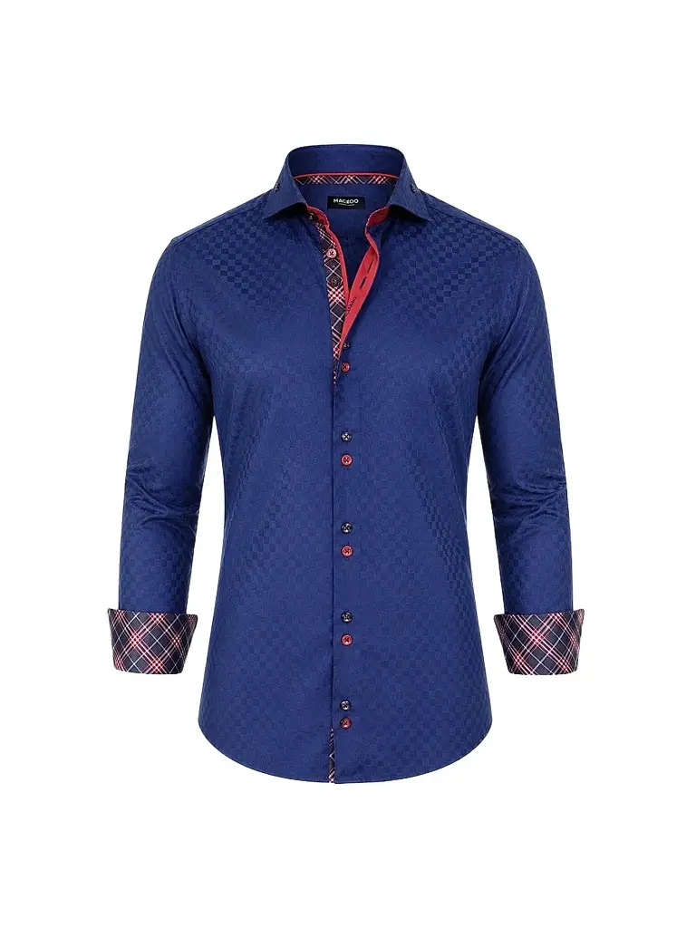 Maceoo Men's Perm Mini Pan Shirt - Blue - Size XXXL | Image 1 Maceoo Men's Perm Mini Pan Shirt - Blue - Size XXXL | Image 1