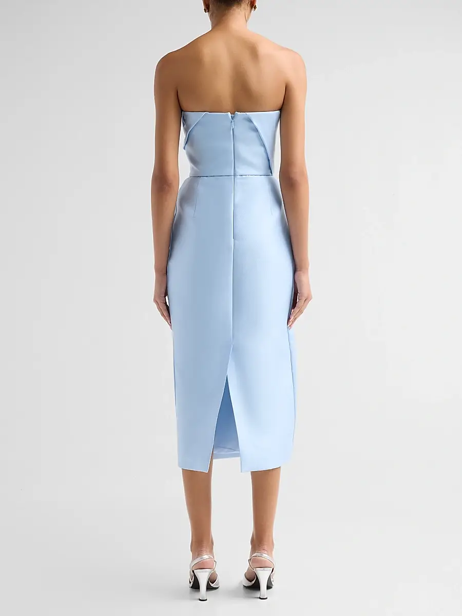 MONIQUE LHUILLIER Women's Strapless Draped Cocktail Dress | Thumbnail 3