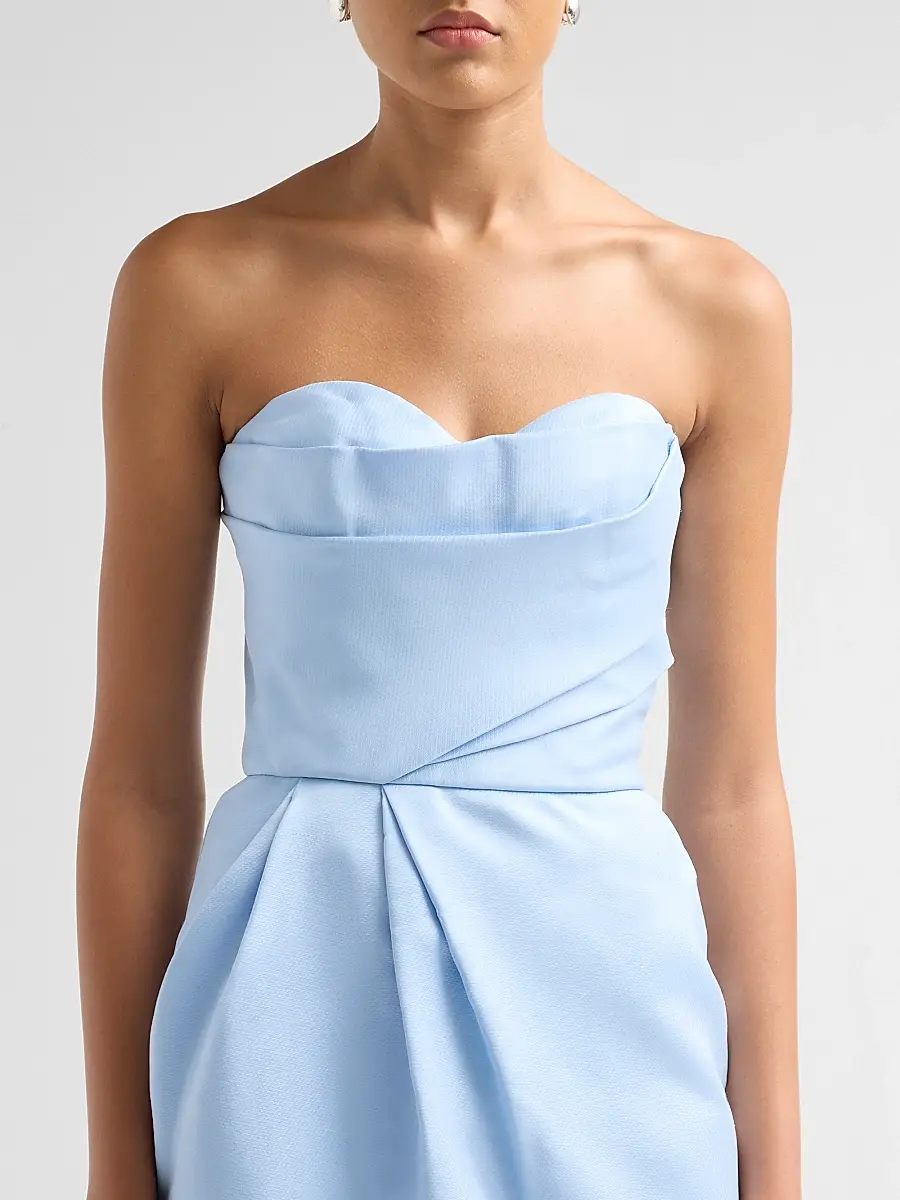 MONIQUE LHUILLIER Women's Strapless Draped Cocktail Dress | Thumbnail 5