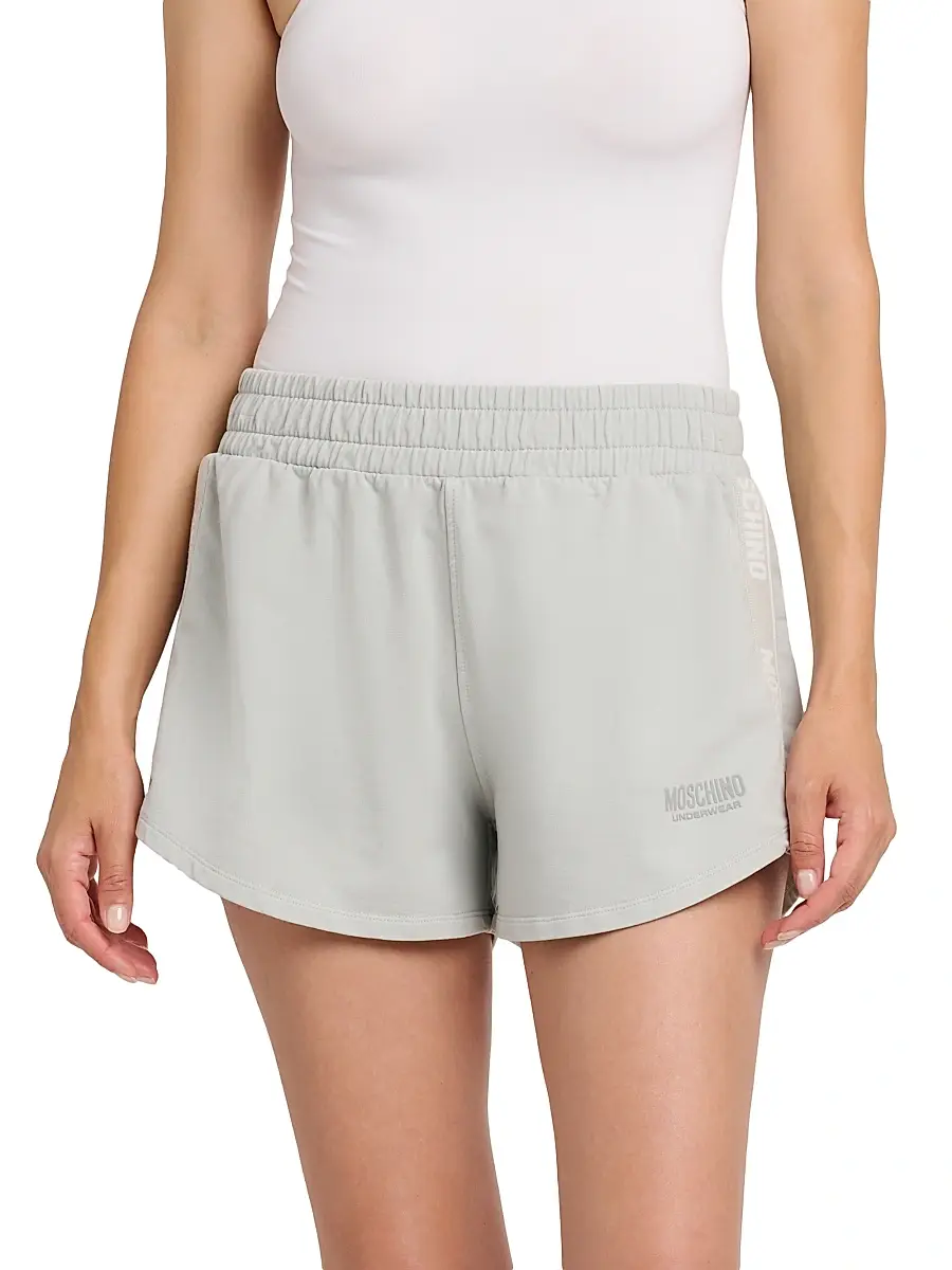 MOSCHINO Women's Logo-Tape Stretch-Cotton Shorts | Thumbnail 3 MOSCHINO Women's Logo-Tape Stretch-Cotton Shorts | Thumbnail 3