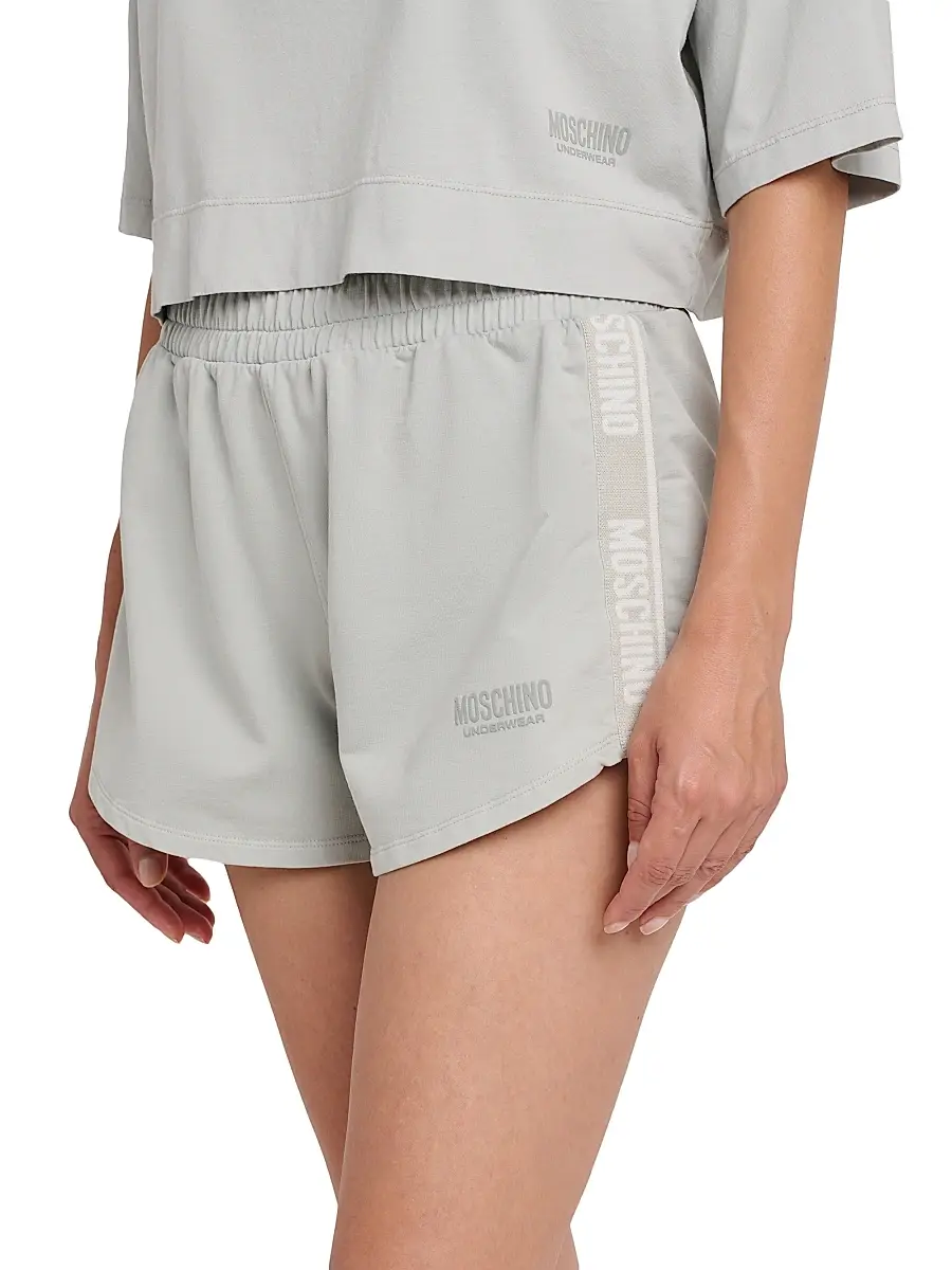 MOSCHINO Women's Logo-Tape Stretch-Cotton Shorts | Thumbnail 6 MOSCHINO Women's Logo-Tape Stretch-Cotton Shorts | Thumbnail 6