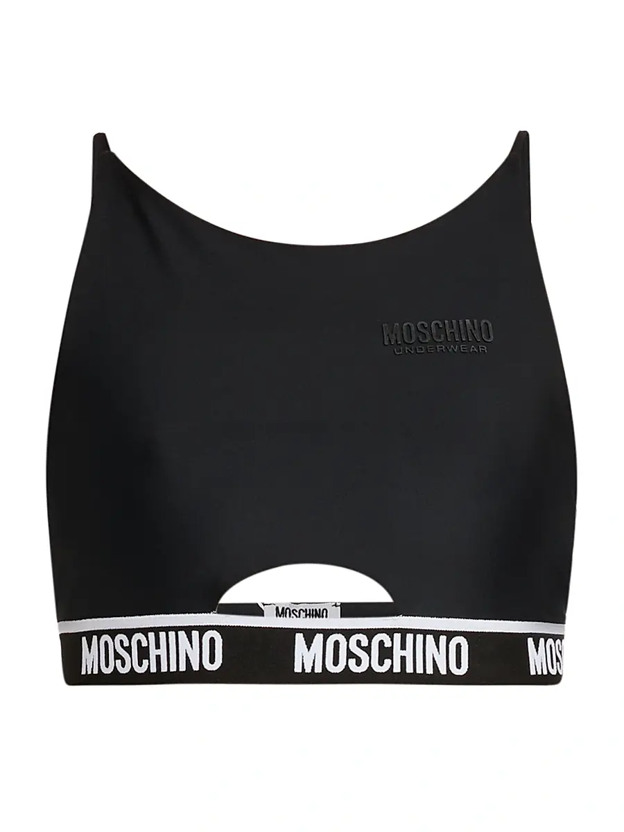 MOSCHINO Women's Logo Sports Bra - Black | Image 1 MOSCHINO Women's Logo Sports Bra - Black | Image 1