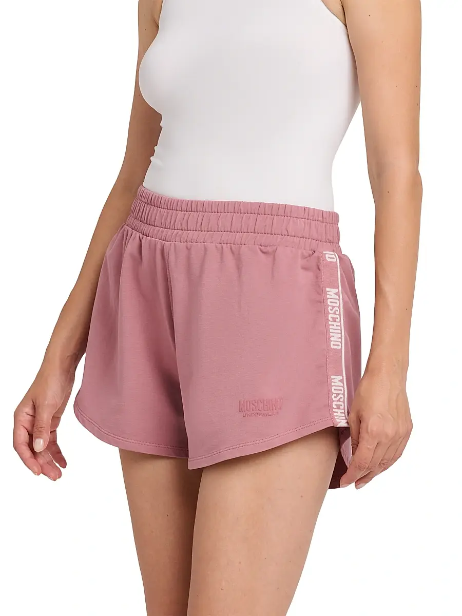 MOSCHINO Women's Logo-Tape Stretch-Cotton Shorts | Thumbnail 4 MOSCHINO Women's Logo-Tape Stretch-Cotton Shorts | Thumbnail 4